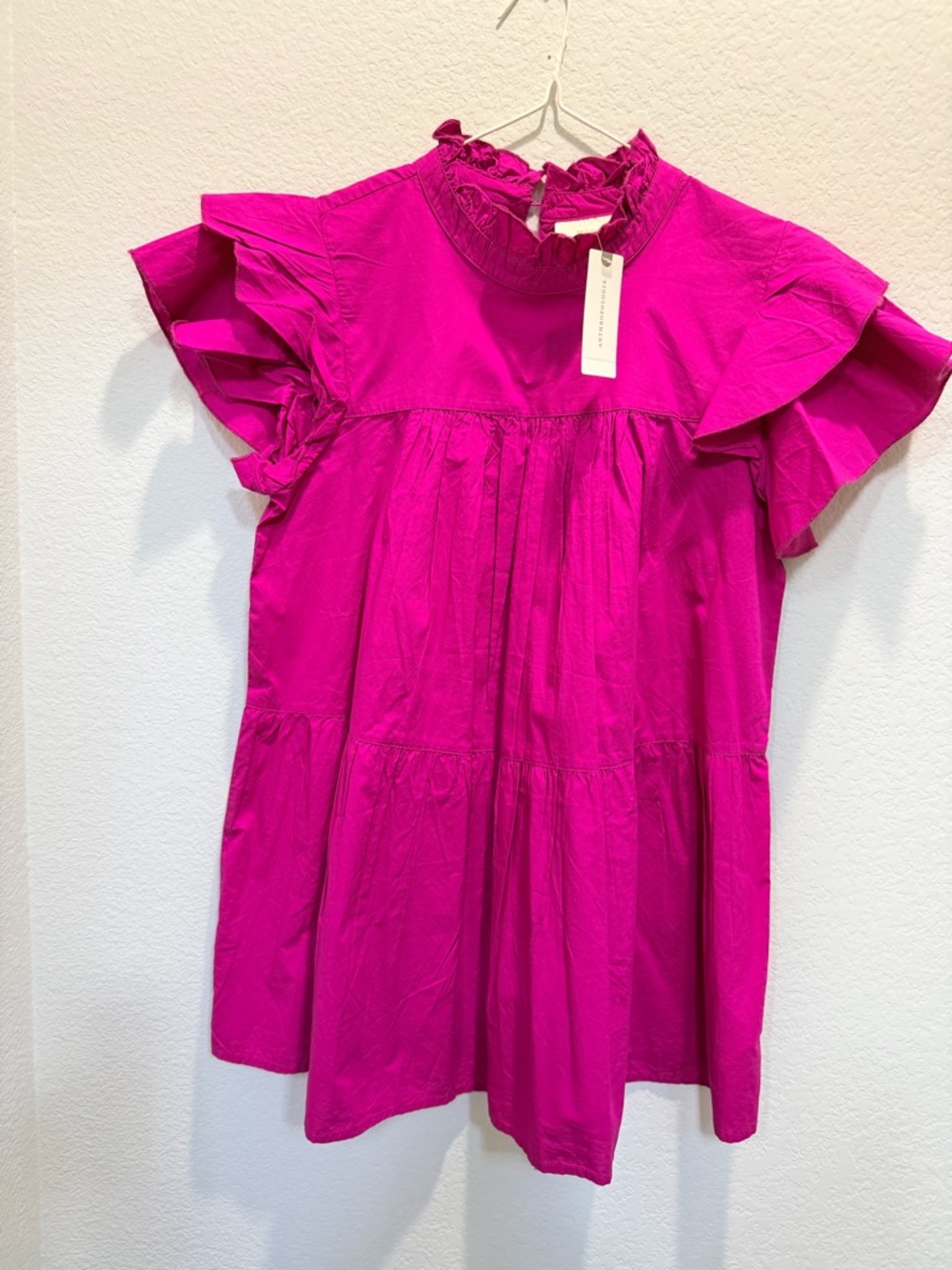 NWT Anthropologie Maeve Fuchsia Puff Sleeve Blouse